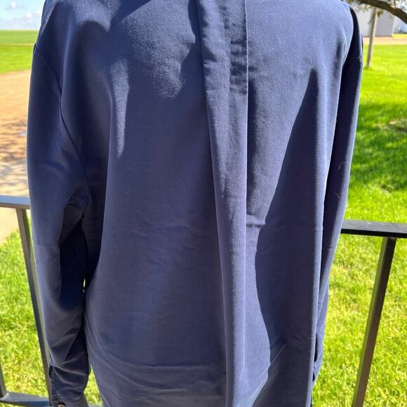 CHICO’s navy button down shirt, long sleeve. Women's size 2, (L-12) - Picture 4 of 9